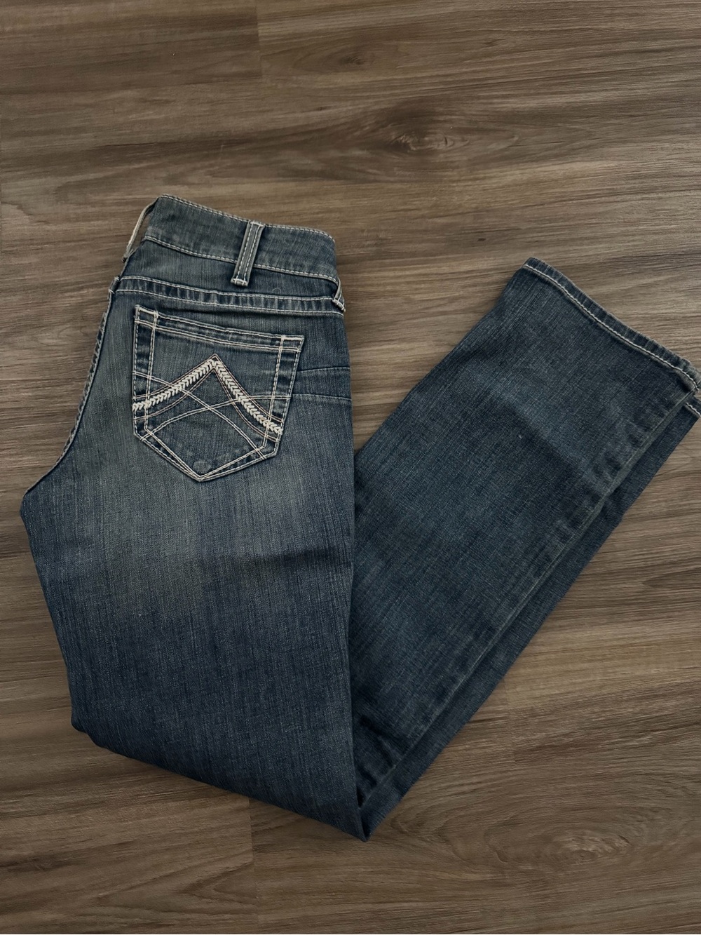 Ariat Women’s Dark Blue Bootcut Jeans with Embroidered Back Pocket